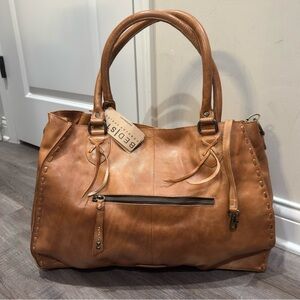 Bed Stu Rockaway Tan Rustic Leather Handbag